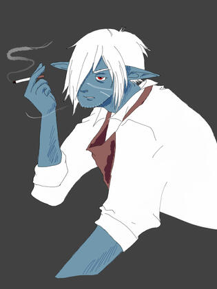 Szordrin on smoke break by me